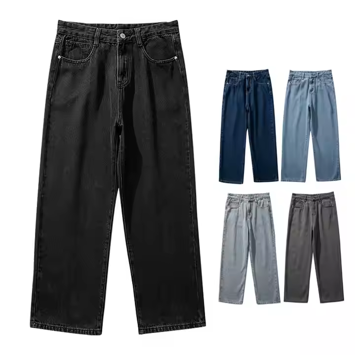 Regular Fit Men’s Jeans Out Wear Denim Jean Pants for Men Straight Baggy Oversize Casual Men’s Denim Jeans