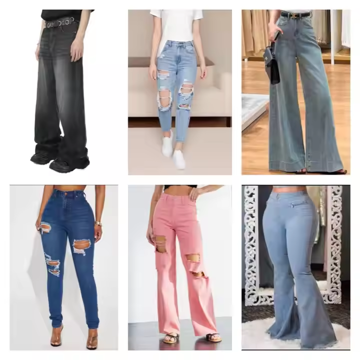 Wholesale of New Women’s Fashionable High Waist Wide Leg Jeans Slim Fit Jeans Randomly Shipped
