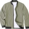 COOFANDY Men's Lightweight Bomber Jacket Light Green COOFANDY Men's Lightweight Bomber Jacket Light Green