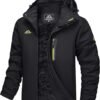 MAGCOMSEN Men's Winter Coats Water Resistant Snow Ski Jacket Black