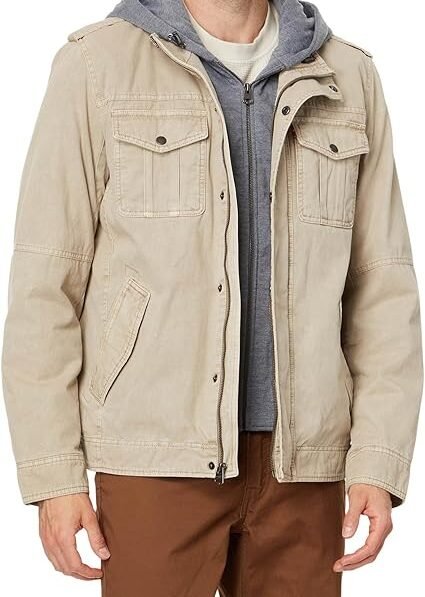 Levi’s Men’s Washed Cotton Hooded Military Jacket