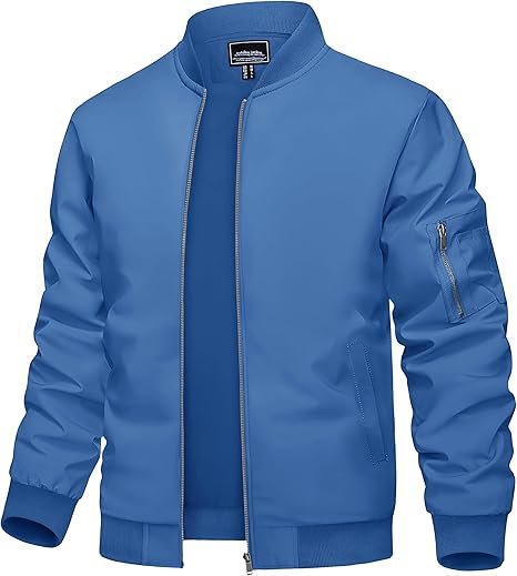 TACVASEN Men’s Bomber Jacket Lightweight Casual Spring Fall Windbreaker Zip Up Coat with Pocket