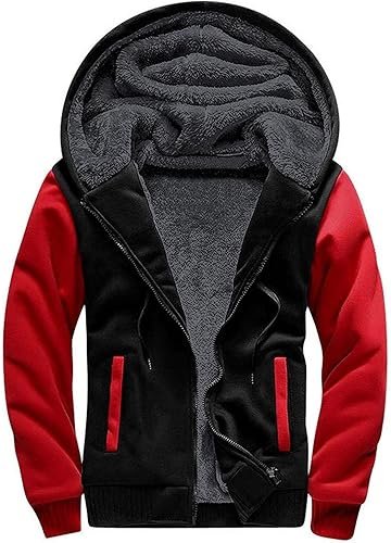 ZITY Men’s Zip Up Hoodie Heavyweight Winter Sweatshirt Fleece Sherpa Lined Warm Jacket